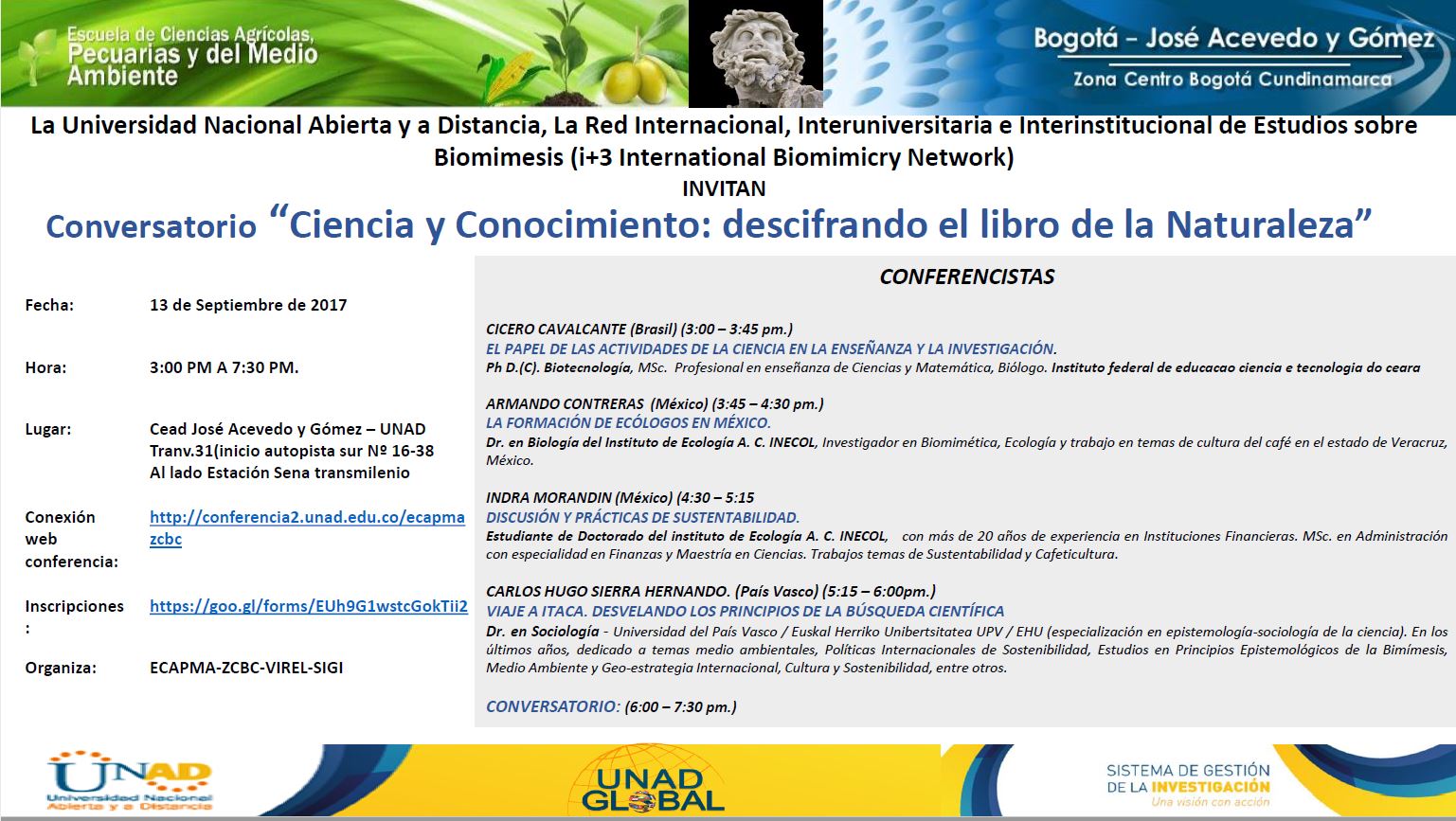 Conferencia Internacional "Ciencia y Conocimiento: Descifrando el Libro de la Naturaleza"