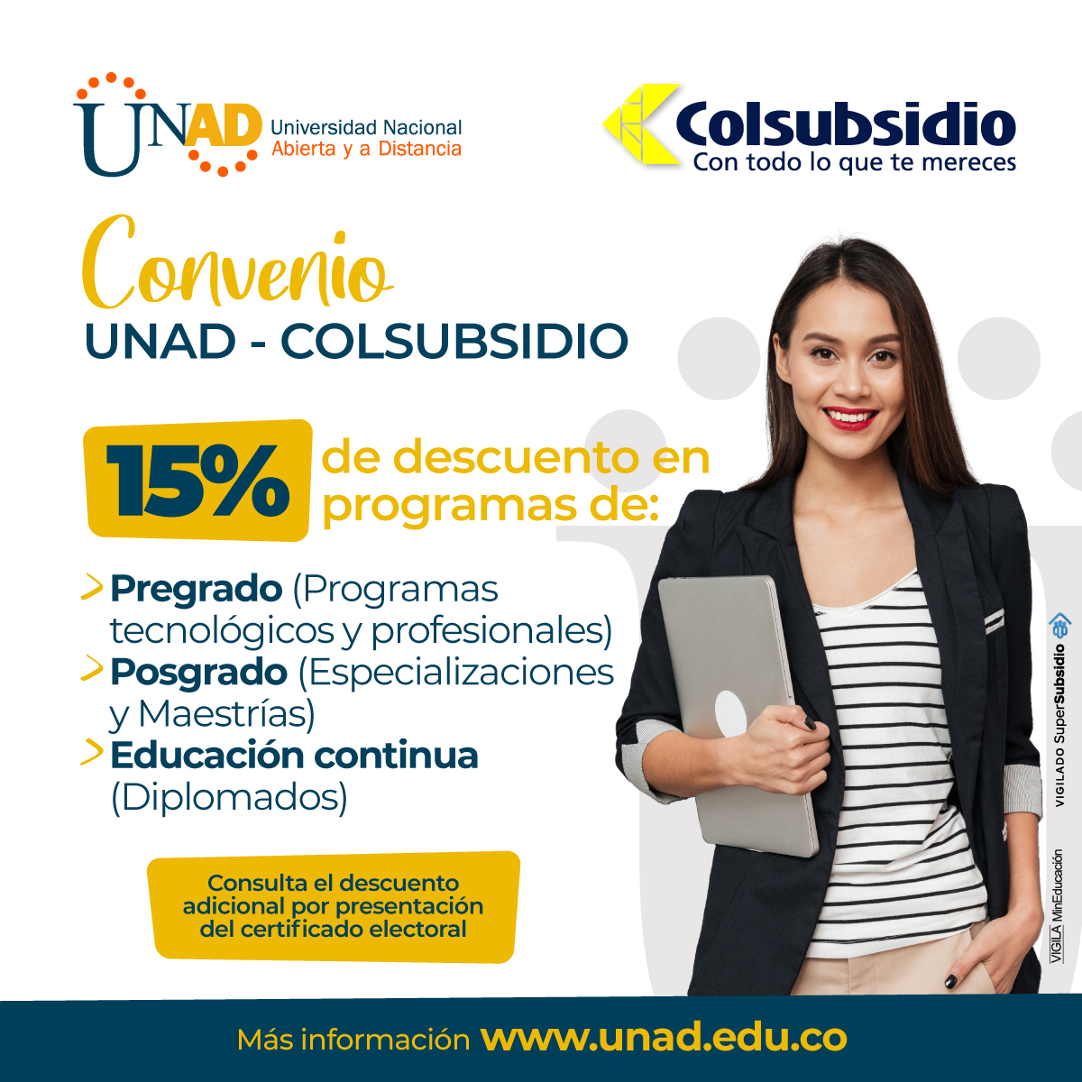 Afiliados a Colsubsidio son beneficiarios de convenio de la UNAD