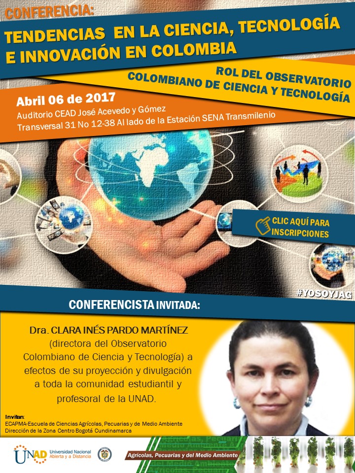 Conferencia: Tendencias en la ciencia, tecnología e innovación en Colombia, el rol del observatorio colombiano de ciencia y tecnología