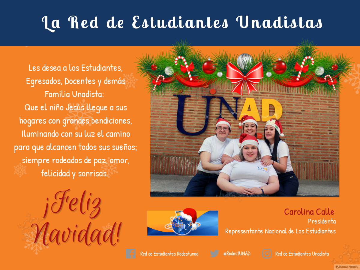 Saludo de navidad de la Red de Estudiantes de la UNAD